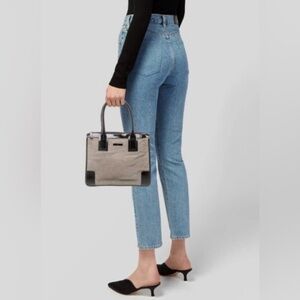 Gucci Vintage Canvas and Patent Leather Tote